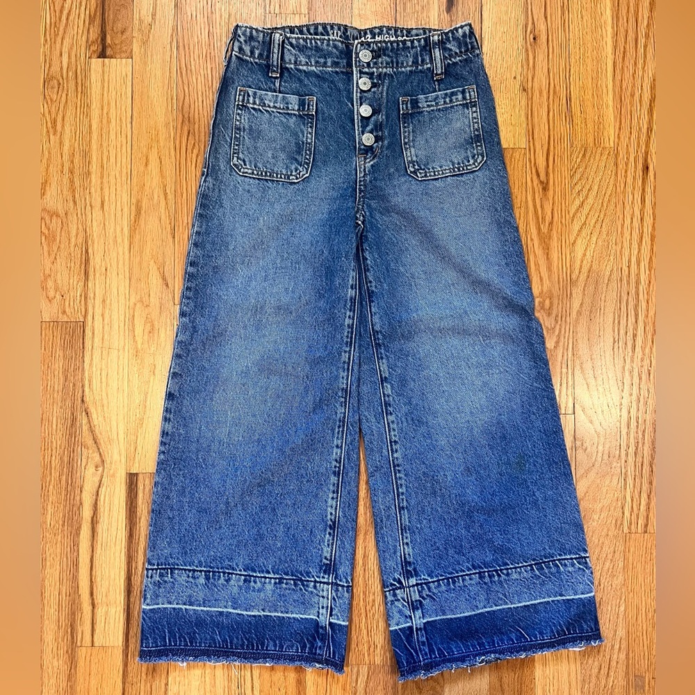 Gap Kids High Rise Wide Leg Ankle Jeans, size 12